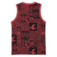 Black Tonga Kilisimasi Fiefia Basketball Jersey Pacific Patchwork Xmas Vibes LT9 - Polynesian Pride