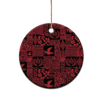 Black Tonga Kilisimasi Fiefia Ceramic Ornament Pacific Patchwork Xmas Vibes LT9 - Polynesian Pride