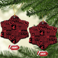 Black Tonga Kilisimasi Fiefia Ceramic Ornament Pacific Patchwork Xmas Vibes LT9 Snow Flake Black - Polynesian Pride