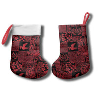 Black Tonga Kilisimasi Fiefia Christmas Stocking Pacific Patchwork Xmas Vibes LT9 - Polynesian Pride