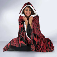 Black Tonga Kilisimasi Fiefia Hooded Blanket Pacific Patchwork Xmas Vibes LT9 - Polynesian Pride