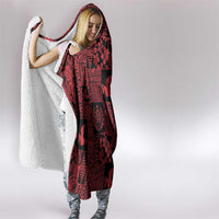 Black Tonga Kilisimasi Fiefia Hooded Blanket Pacific Patchwork Xmas Vibes LT9 - Polynesian Pride