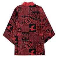 Black Tonga Kilisimasi Fiefia Kimono Pacific Patchwork Xmas Vibes LT9 - Polynesian Pride