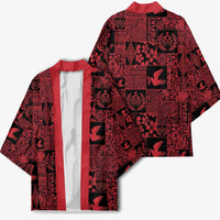 Black Tonga Kilisimasi Fiefia Kimono Pacific Patchwork Xmas Vibes LT9 - Polynesian Pride