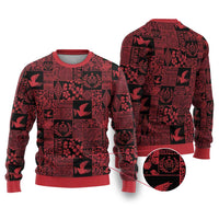 Black Tonga Kilisimasi Fiefia Ugly Christmas Sweater Pacific Patchwork Xmas Vibes LT9 Black - Polynesian Pride