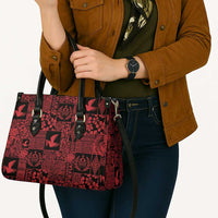 Black Tonga Kilisimasi Fiefia Leather Bag Pacific Patchwork Xmas Vibes LT9 - Polynesian Pride