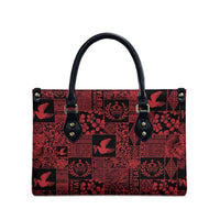Black Tonga Kilisimasi Fiefia Leather Bag Pacific Patchwork Xmas Vibes LT9 - Polynesian Pride