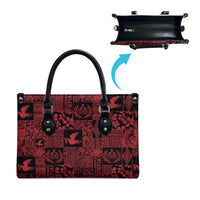 Black Tonga Kilisimasi Fiefia Leather Bag Pacific Patchwork Xmas Vibes LT9 - Polynesian Pride