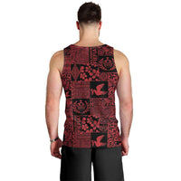 Black Tonga Kilisimasi Fiefia Men Tank Top Pacific Patchwork Xmas Vibes LT9 - Polynesian Pride