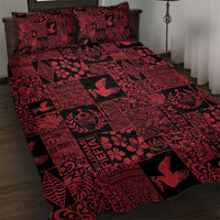 Black Tonga Kilisimasi Fiefia Quilt Bed Set Pacific Patchwork Xmas Vibes LT9 Black - Polynesian Pride