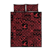 Black Tonga Kilisimasi Fiefia Quilt Bed Set Pacific Patchwork Xmas Vibes LT9 - Polynesian Pride