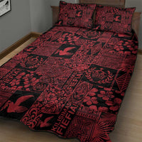 Black Tonga Kilisimasi Fiefia Quilt Bed Set Pacific Patchwork Xmas Vibes LT9 - Polynesian Pride