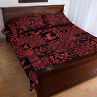 Black Tonga Kilisimasi Fiefia Quilt Bed Set Pacific Patchwork Xmas Vibes LT9 - Polynesian Pride