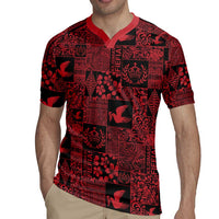 Black Tonga Kilisimasi Fiefia Rugby Jersey Pacific Patchwork Xmas Vibes LT9 - Polynesian Pride