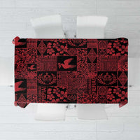 Black Tonga Kilisimasi Fiefia Tablecloth Pacific Patchwork Xmas Vibes LT9 Black - Polynesian Pride