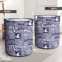 Blue Tonga Kilisimasi Fiefia Laundry Basket Pacific Patchwork Xmas Vibes LT9 - Polynesian Pride