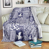 Blue Tonga Kilisimasi Fiefia Blanket Pacific Patchwork Xmas Vibes LT9 Blue - Polynesian Pride