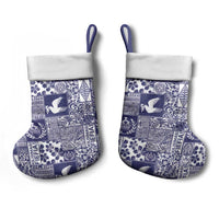 Blue Tonga Kilisimasi Fiefia Christmas Stocking Pacific Patchwork Xmas Vibes LT9 - Polynesian Pride