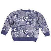 Blue Tonga Kilisimasi Fiefia Kid Ugly Christmas Sweater Pacific Patchwork Xmas Vibes LT9 - Polynesian Pride