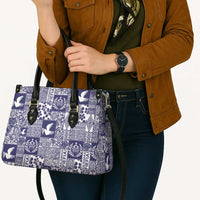 Blue Tonga Kilisimasi Fiefia Leather Bag Pacific Patchwork Xmas Vibes LT9 - Polynesian Pride