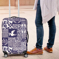 Blue Tonga Kilisimasi Fiefia Luggage Cover Pacific Patchwork Xmas Vibes LT9 Blue - Polynesian Pride