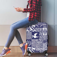 Blue Tonga Kilisimasi Fiefia Luggage Cover Pacific Patchwork Xmas Vibes LT9 - Polynesian Pride