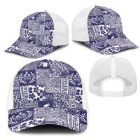 Blue Tonga Kilisimasi Fiefia Mesh Trucker Cap Pacific Patchwork Xmas Vibes LT9 - Polynesian Pride