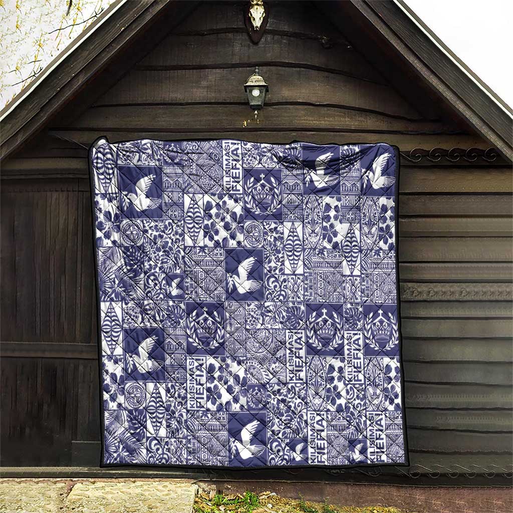 Blue Tonga Kilisimasi Fiefia Quilt Pacific Patchwork Xmas Vibes LT9 - Polynesian Pride