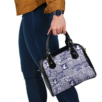 Blue Tonga Kilisimasi Fiefia Shoulder Handbag Pacific Patchwork Xmas Vibes LT9 - Polynesian Pride