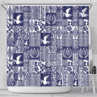 Blue Tonga Kilisimasi Fiefia Shower Curtain Pacific Patchwork Xmas Vibes LT9 - Polynesian Pride
