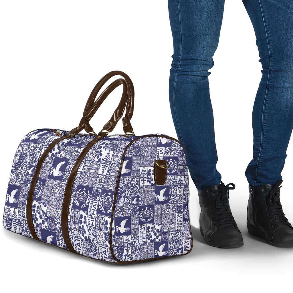 Blue Tonga Kilisimasi Fiefia Travel Bag Pacific Patchwork Xmas Vibes LT9 - Polynesian Pride