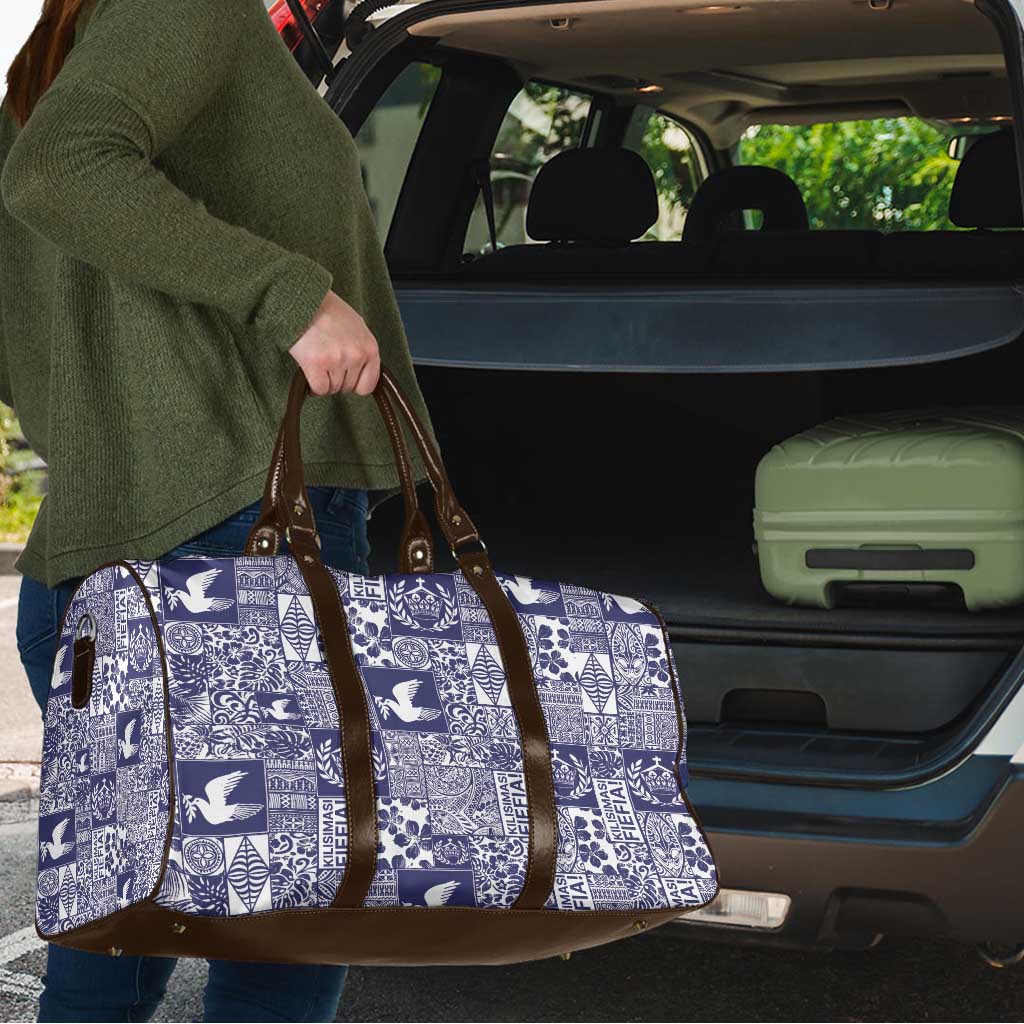 Blue Tonga Kilisimasi Fiefia Travel Bag Pacific Patchwork Xmas Vibes LT9 - Polynesian Pride