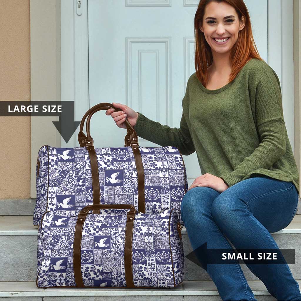 Blue Tonga Kilisimasi Fiefia Travel Bag Pacific Patchwork Xmas Vibes LT9 - Polynesian Pride