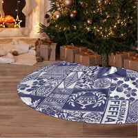 Blue Tonga Kilisimasi Fiefia Tree Skirt Pacific Patchwork Xmas Vibes LT9 - Polynesian Pride