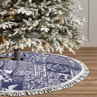 Blue Tonga Kilisimasi Fiefia Tree Skirt Pacific Patchwork Xmas Vibes LT9 - Polynesian Pride