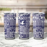 Blue Tonga Kilisimasi Fiefia Tumbler Cup Pacific Patchwork Xmas Vibes LT9 - Polynesian Pride