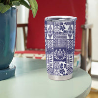 Blue Tonga Kilisimasi Fiefia Tumbler Cup Pacific Patchwork Xmas Vibes LT9 - Polynesian Pride