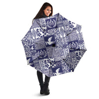 Blue Tonga Kilisimasi Fiefia Umbrella Pacific Patchwork Xmas Vibes LT9 - Polynesian Pride