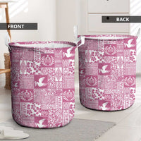 Pink Tonga Kilisimasi Fiefia Laundry Basket Pacific Patchwork Xmas Vibes LT9 - Polynesian Pride