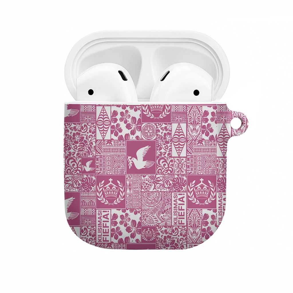 Pink Tonga Kilisimasi Fiefia AirPods Case Pacific Patchwork Xmas Vibes LT9 Pink - Polynesian Pride