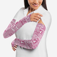 Pink Tonga Kilisimasi Fiefia Arm Sleeves Pacific Patchwork Xmas Vibes LT9 - Polynesian Pride