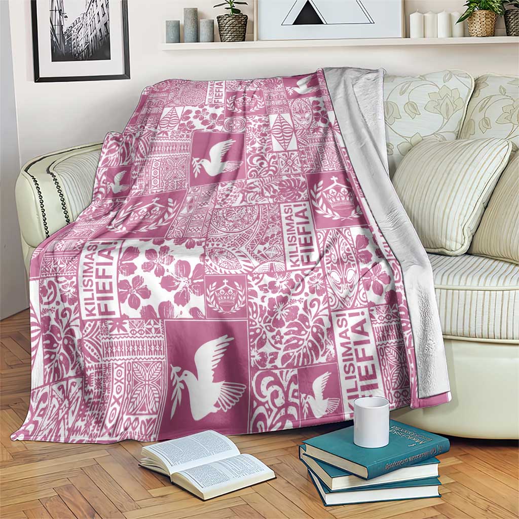 Pink Tonga Kilisimasi Fiefia Blanket Pacific Patchwork Xmas Vibes LT9 Pink - Polynesian Pride