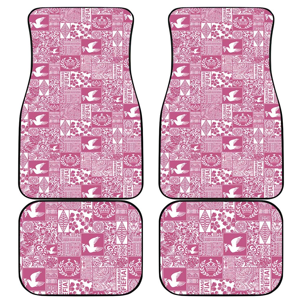 Pink Tonga Kilisimasi Fiefia Car Mats Pacific Patchwork Xmas Vibes LT9 - Polynesian Pride