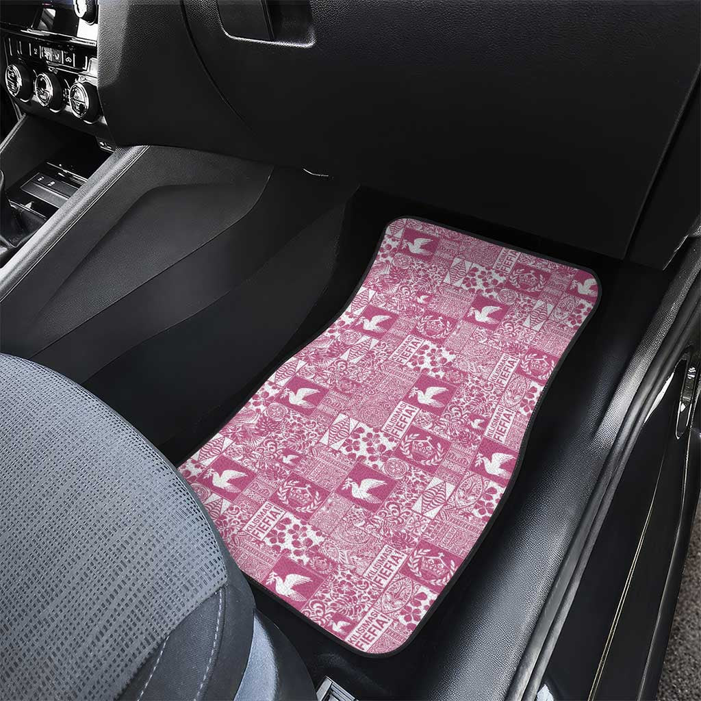 Pink Tonga Kilisimasi Fiefia Car Mats Pacific Patchwork Xmas Vibes LT9 - Polynesian Pride