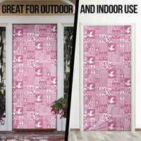 Pink Tonga Kilisimasi Fiefia Door Cover Pacific Patchwork Xmas Vibes LT9 - Polynesian Pride