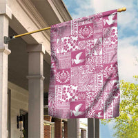 Pink Tonga Kilisimasi Fiefia Garden Flag Pacific Patchwork Xmas Vibes LT9 House Flag Pink - Polynesian Pride