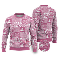 Pink Tonga Kilisimasi Fiefia Ugly Christmas Sweater Pacific Patchwork Xmas Vibes LT9 Pink - Polynesian Pride