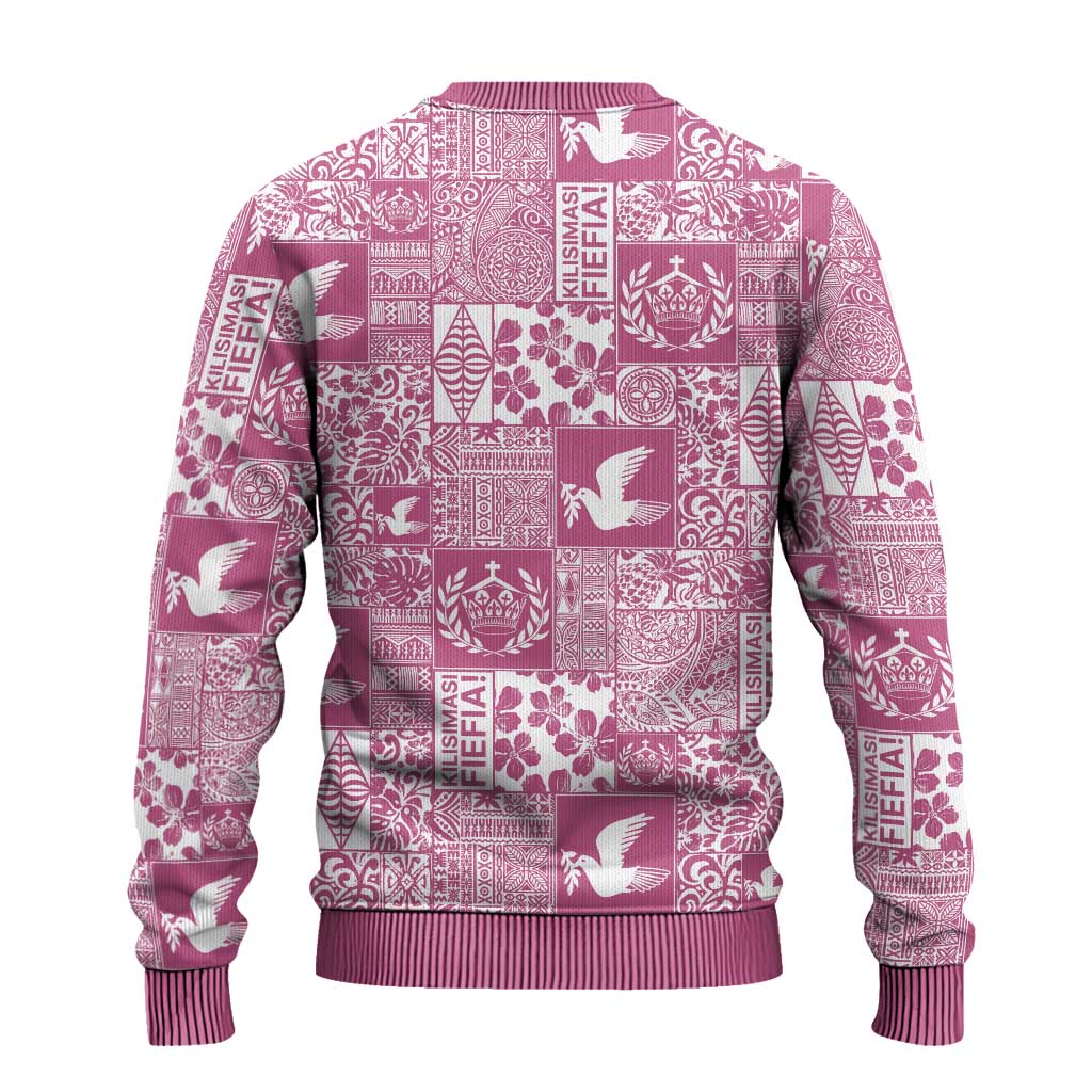 Pink Tonga Kilisimasi Fiefia Ugly Christmas Sweater Pacific Patchwork Xmas Vibes LT9 - Polynesian Pride