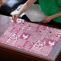 Pink Tonga Kilisimasi Fiefia Puzzle Pacific Patchwork Xmas Vibes LT9 - Polynesian Pride