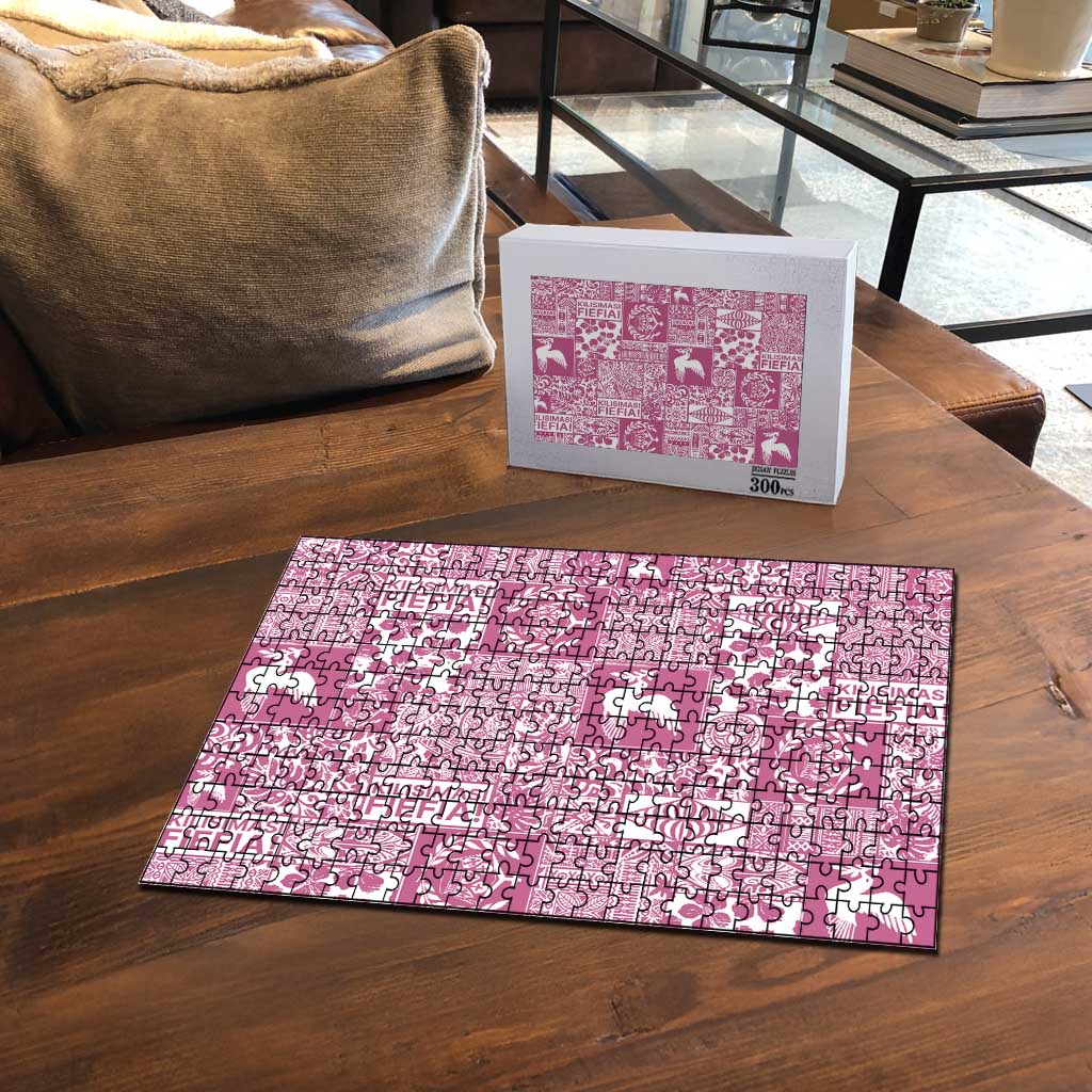 Pink Tonga Kilisimasi Fiefia Puzzle Pacific Patchwork Xmas Vibes LT9 - Polynesian Pride